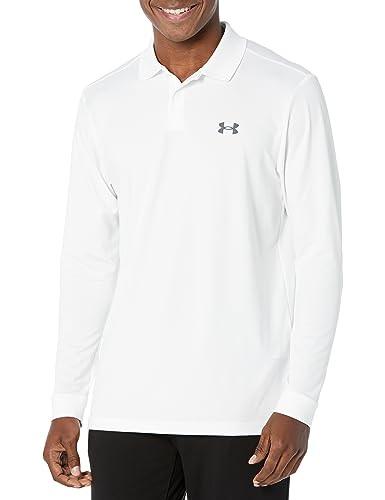 Under Armour Herren Performance Polo 3.0 Langarm, (100) Weiß/Pitch Gray, L von Under Armour