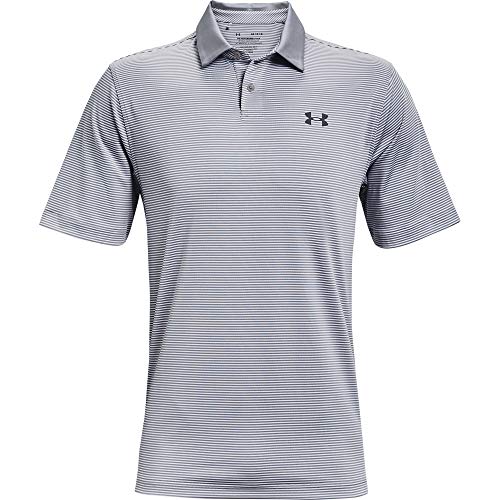 Under Armour Herren Performance Stripe Polo, Stahl (035)/Pitchgrau, Mittel von Under Armour