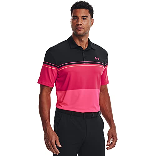 Under Armour Herren Playoff 2.0 Golf Poloshirt - Schwarz/Knockout/Rosa - XL von Under Armour