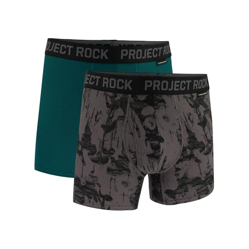 Under Armour Herren Project Rock Performance Tech Mesh Boxerjock Brief, 5" Inseam, 2-Pack, All-Day Comfort Retroshorts, Black Escape Camo, Medium von Under Armour