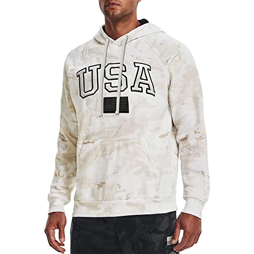 Under Armour Herren Project Rock USA Camo Loose Fit Pullover Hoodie Sweatshirt, Wei , Camouflage, Large von Under Armour