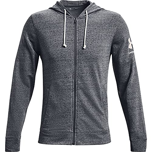 Under Armour Herren Rival Terry Full Zip Hoodie Kapuzen Sweatshirt, Pitch Gray Full Heather (012)/Onyx White, L EU von Under Armour