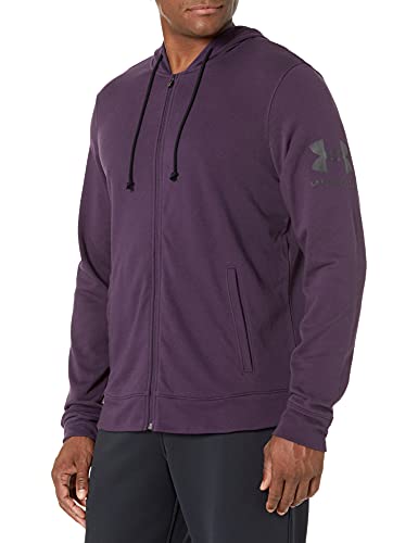 Under Armour Herren Rival Terry Kapuzenpullover mit durchgehendem Reißverschluss Kapuzen-Sweatshirt, Cyclone (503)/Schwarz, Medium von Under Armour