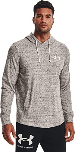 Under Armour Herren Rival Terry Long Crew Neck Hoodie T-Shirt, Onyx Weiß (112) / Team Orange, L von Under Armour