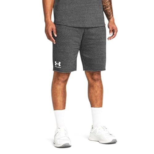 Under Armour Herren Rival Terry Shorts, Heather/Onyxwhite, S von Under Armour