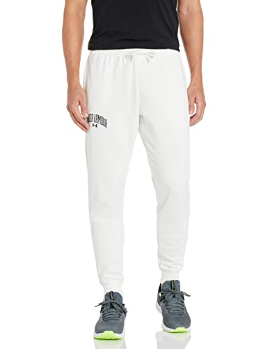 Under Armour Herren Rival Wordmark Jogginghose aus Fleece Hose, (112) Onyx weiß/schwarz, Medium von Under Armour