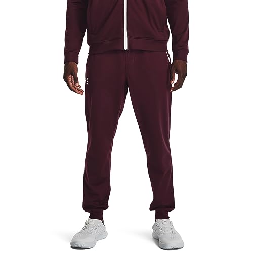 Under Armour Herren Sportstyle Tricot Jogger Trainingshose, Dark Maroon/White, L von Under Armour