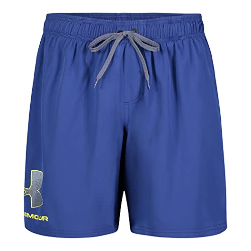 Under Armour Herren Standard Badehose, Shorts mit Kordelzug und elastischem Bund, Blaues Mirage-Logo, L von Under Armour