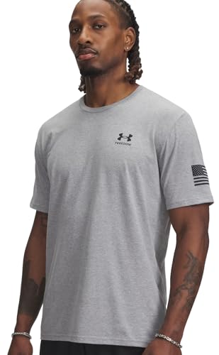 Under Armour Herren T-Shirt Freedom Flag Kurzarm, (035) Steel Light Heather / Schwarz, Mittel von Under Armour