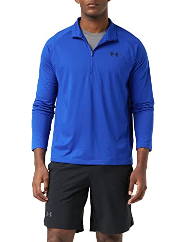 Under Armour Herren Tech 2.0 1/2 Zip Up T-Shirt Halber Reißverschluss, Royal (402)/Schwarz, 3X-Large Tall von Under Armour