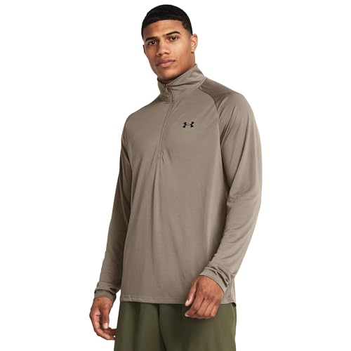 Under Armour Herren Tech 2.0 1/2 Zip Up T-Shirt Sweatshirt, (200) Taupe Dusk/Schwarz, X-Large von Under Armour