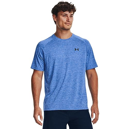Under Armour Herren Tech 2.0 Korte Mouwen Hemd, Blickdicht, (464) Wasser/schwarz, 5XL von Under Armour