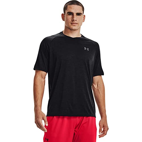 Under Armour Herren Tech 2.0 T-Shirt mit V-Ausschnitt und Kurzarm Kurze Ärmel, Schwarz (001)/Graphit, Large Hoch von Under Armour