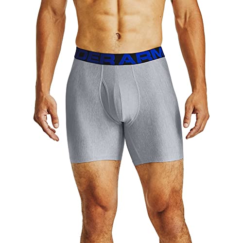 Under Armour Herren Tech Boxerjock 15,2 cm (6 Zoll), 2er-Pack Unterwäsche, Academy Blue (408)/Mod Gray Light Heather, 4X-Large von Under Armour