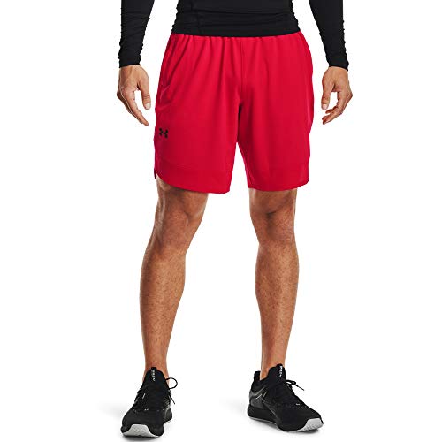 Under Armour Herren Trainingshose aus Stretchmaterial Kurze Schlauch, Rot (600)/Schwarz, Large von Under Armour