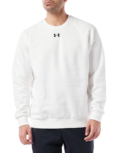 Under Armour Herren UA Rival Fleece Crew Sweatshirt, White/Black, L von Under Armour