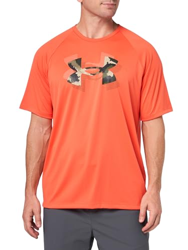 Under Armour Herren UA Tech Print Fill T-Shirt UA M TECH Print Fill SS, Fire/Barock Green, L von Under Armour