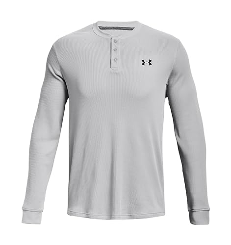 Under Armour Herren UA Waffel Henley Shirt Langarm, Mod Grau/Grau/Schwarz - 012, L von Under Armour