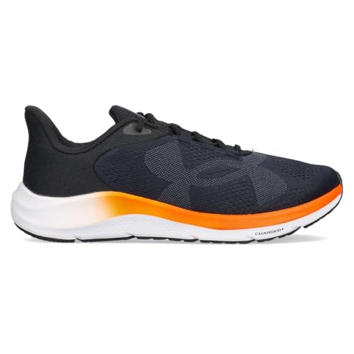 Under Armour Herren Charged Pursuit 4 Großes Logo, Jogging Schuhe mit Dämpfung, leichter & atmungsaktiver Herren Laufschuh, komfortable Sportschuhe für Männer,Black / Team Orange / Anthracite,47.5 von Under Armour