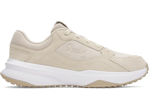 Under Armour Herren Edge SUEDE Sportschuhe für Indoor und Outdoor, atmungsaktive Trainingsschuhe mit gepolsterter Sohle, stylischer Fitnessschuh mit Wildleder,Khaki Base / White / Khaki Base,40.5 von Under Armour