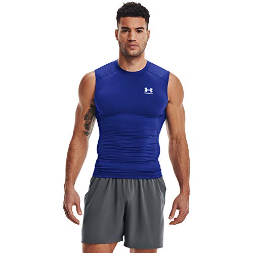 Under Armour Herren Ua Hg Armour Comp Sl atmungsaktives Tank Top, komfortables Funktionsshirt,Königsblau (400)/Weiß,X-Small von Under Armour