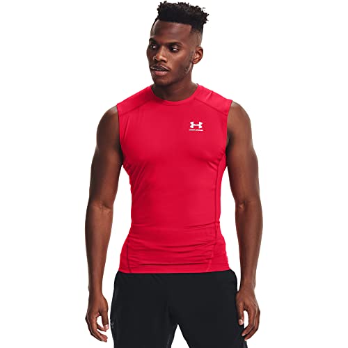 Under Armour Herren Ua Hg Armour Comp Sl atmungsaktives Tank Top, komfortables Funktionsshirt,Rot (600)/Weiß,X-Large Tall von Under Armour