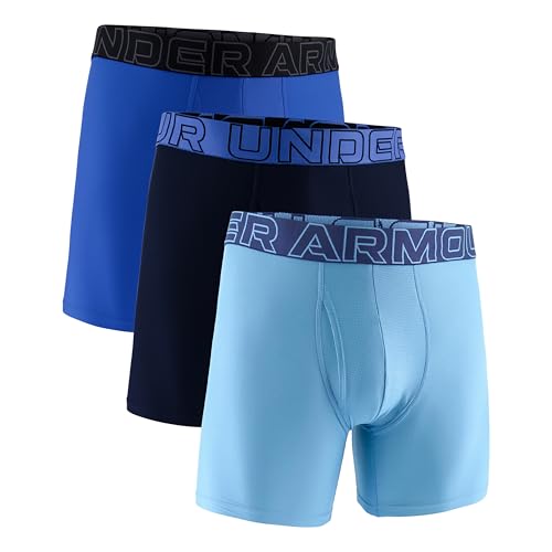Under Armour Herren Ua Performance Tech-Solid 6 in 3pk,Blue Smoke Retroshorts, Medium von Under Armour