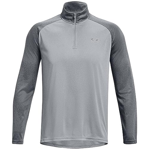 Under Armour Herren Velocity 2.0 1/4 Zip Loose Carbon Langarm T-Shirt, Carbon, L von Under Armour
