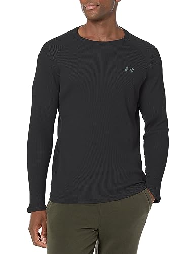 Under Armour Herren Waffle Max Long Sleeve Crew Wander-Shirt, (002) Schwarz/Pitch Gray, XL von Under Armour
