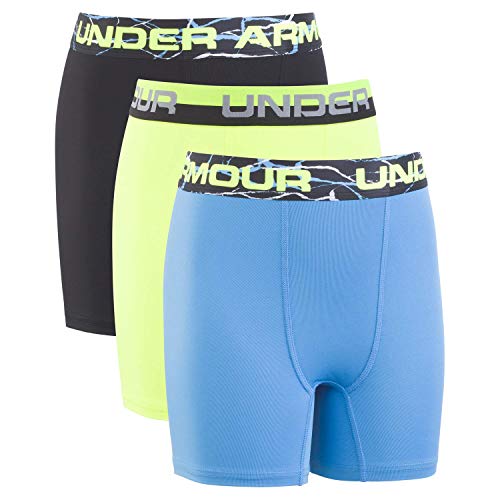 Under Armour Jungen 3 Pack Performance Boxer Briefs Unterwäsche, Neongelb, S (3er Pack) von Under Armour
