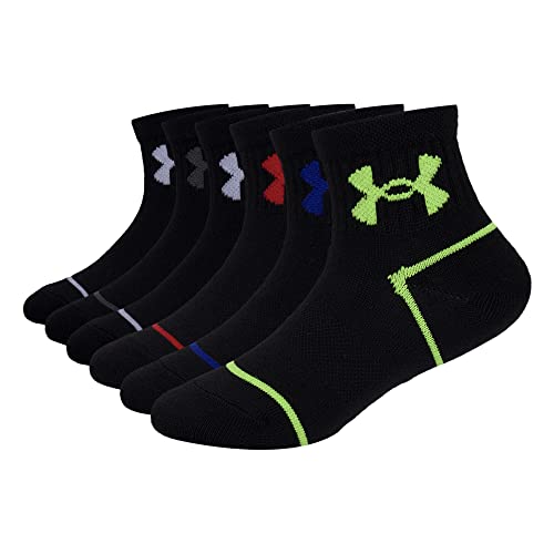 Under Armour Jungen 6pk Ua Lockup Essential Quarters Giftab Socken, Schwarz, 4-6 von Under Armour