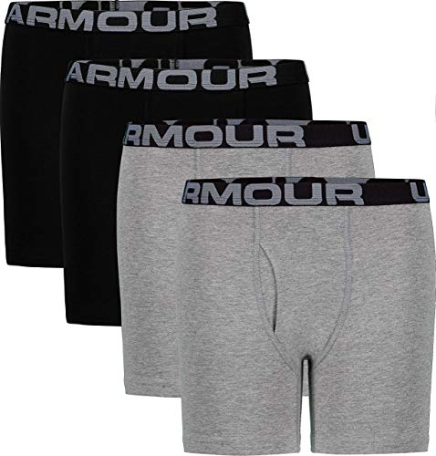 Under Armour Jungen Charged Boxer Jock, Lightweight & Smooth Stretch Fit Retroshorts, Moderates Grau, S (4er Pack) von Under Armour