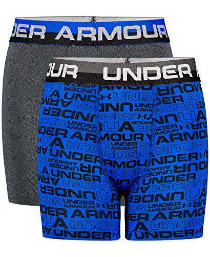 Under Armour Jungen Performance-Boxershorts, leicht und glatt, Stretch-Passform Unterwäsche, Dunkelblau, Large (2er Pack) von Under Armour