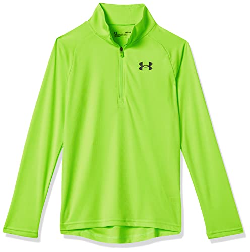 Under Armour Jungen Tech 2.0 1/2 Zip Langarmshirt, (369) Lime Surge / Schwarz, 110 von Under Armour