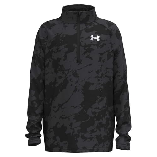 Under Armour Jungen Tech 2.0 1/2 Zip T-Shirt, (003), Schwarz/Weiß, Größe L von Under Armour