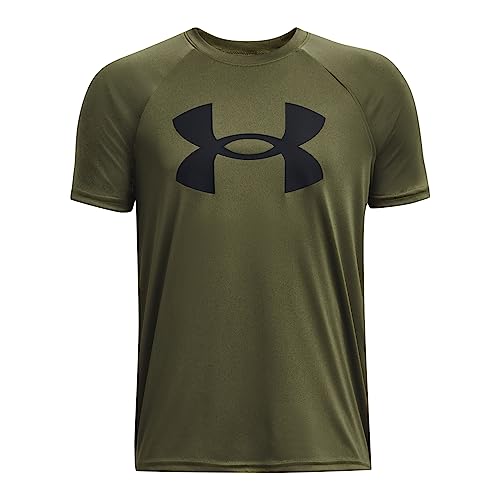 Under Armour Jungen Tech Big Logo Kurzarm T-Shirt, grün, L von Under Armour