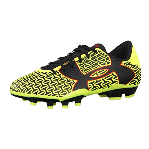 Under Armour Kinder Fussballschuhe ClutchFit Force 2.0 FG JR 1264205 High-Vis, Größe 4 UK, EU 36.5, Farbe Yellow/Rocket Red/Black von Under Armour