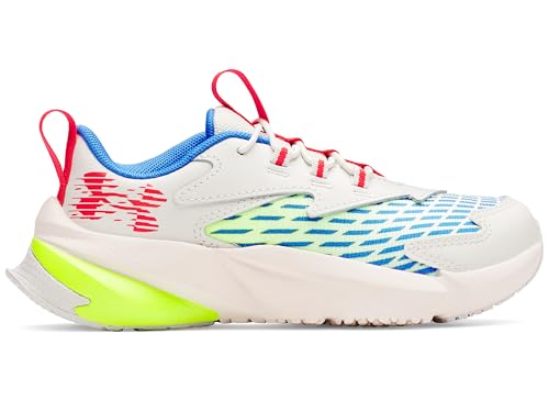 Under Armour Jungen Vorschule Scramjet 7, leichter Turnschuh für die Schule, Jungenschuhe mit Schnürsenkeln, atmungsaktive Kindersportschuhe mit Leder,Summit White / High Vis Yellow / Racer Red,32 von Under Armour