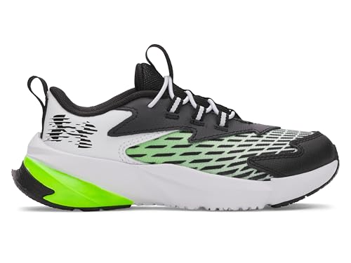 Under Armour Jungen Vorschule Scramjet 7, leichter Turnschuh für die Schule, Jungenschuhe mit Schnürsenkeln, atmungsaktive Kindersportschuhe mit Leder,White / Hyper Green / Black,30 von Under Armour