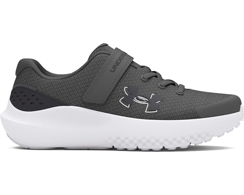Under Armour Jungen Vorschule Surge 4 Klettverschluss, leichte und atmungsaktive Laufschuhe, gepolsterte Joggingschuhe für langen Komfort,Castlerock / Anthracite / Anthracite,33.5 von Under Armour