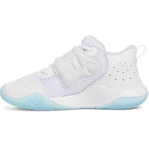 Under Armour Kinder Grade School Zone Basketball 2 Schuh, (104) Weiß/Weiß/Metallic-Silber, 5.5 Big Kid von Under Armour