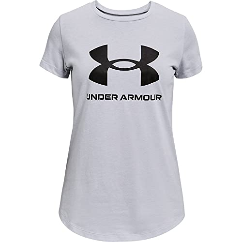 Under Armour Kinder Sportstyle Logo T Shirt Kurzarm Rundhals Mod Grau Hell Heather 9-10 Jahre von Under Armour