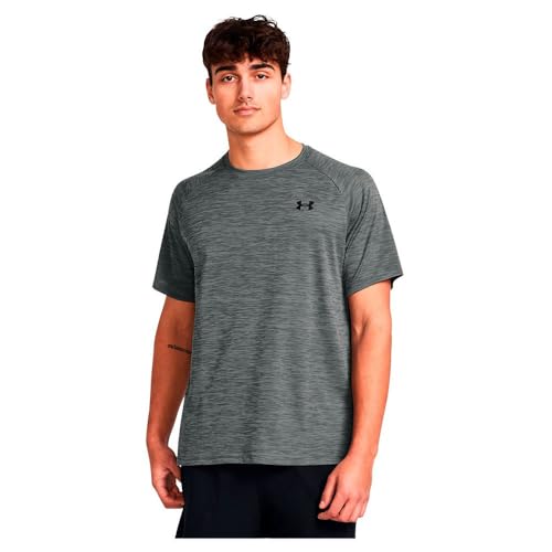 Under Armour - - Kurzärmliges Tech-Struktur-T-Shirt für Herren, Kolorit Castlerock/Black (025), Größe: 4XL Tall von Under Armour