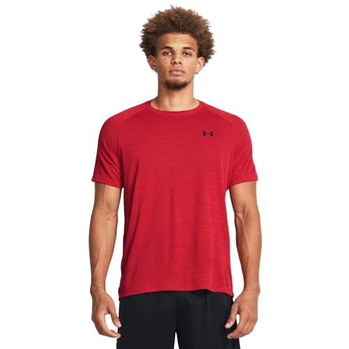 Under Armour - - Kurzärmliges Tech-Struktur-T-Shirt für Herren, Kolorit Red/Black (600), Größe: XXL Regular von Under Armour