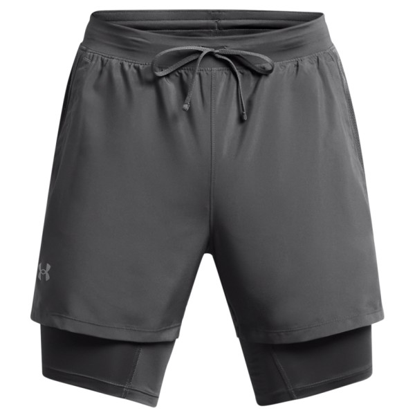 Under Armour - Launch 5'' 2-In-1 Short - Laufshorts Gr L grau von Under Armour