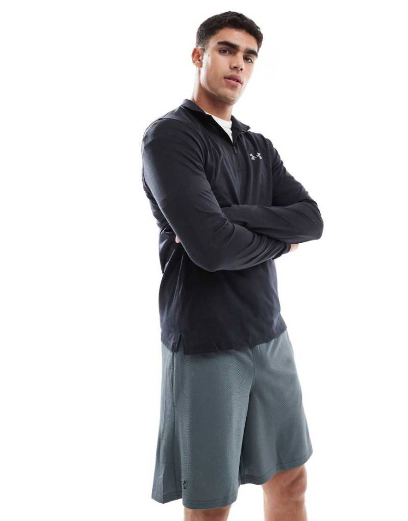 Under Armour - Launch - Oberteil in Schwarz mit reflektierendem Design und kurzem Reißverschluss von Under Armour