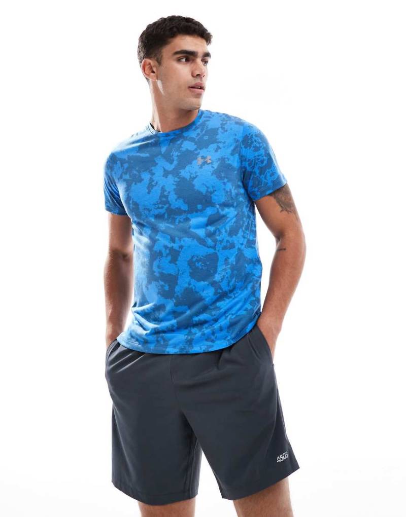 Under Armour - Launch - T-Shirt in Blau mit Print und reflektierendem Design von Under Armour