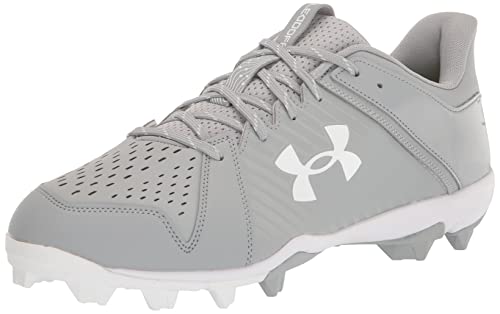 Under Armour Leadoff Herren-Baseball-Stollenschuh mit niedrigem Gummi, (101) Baseball grau/wei , 45 EU von Under Armour