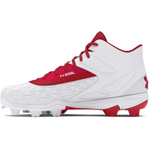 Under Armour Leadoff Mid 3.0 Baseball Cleat Sneaker für Herren, (600) Rot/Weiß/Rot, 45.5 EU von Under Armour