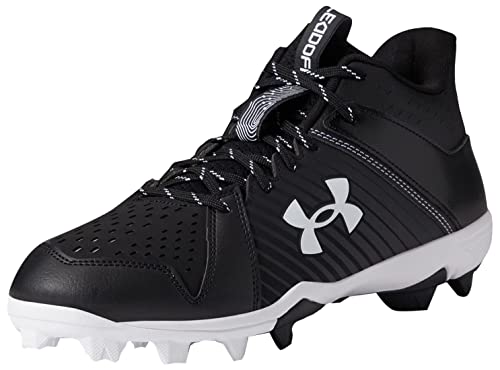 Under Armour Leadoff Mid Rubber Molded Baseball Cleat Schuh für Herren, (001) Schwarz/Schwarz/Weiß, 40.5 EU von Under Armour